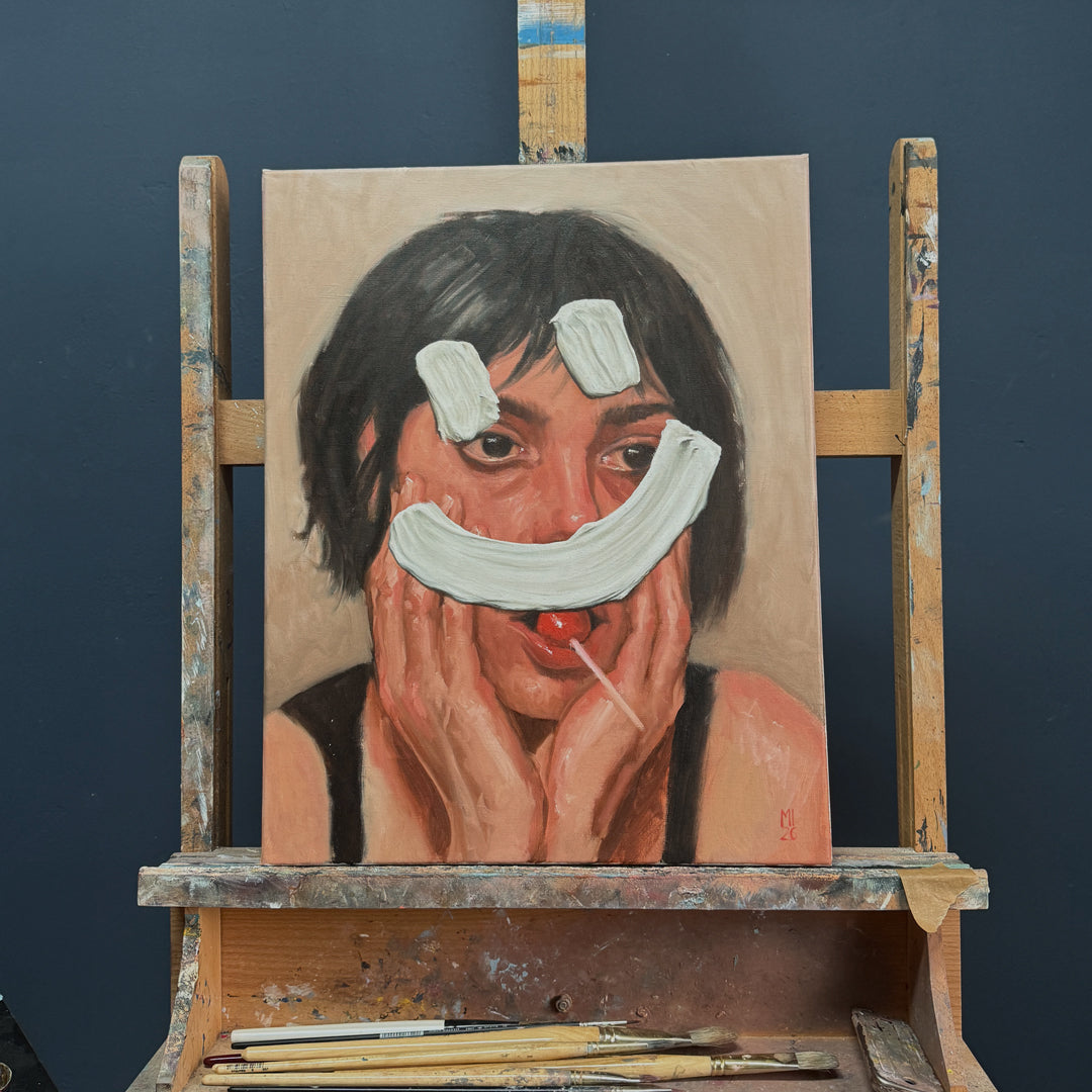 Frau mit Smiley - Original