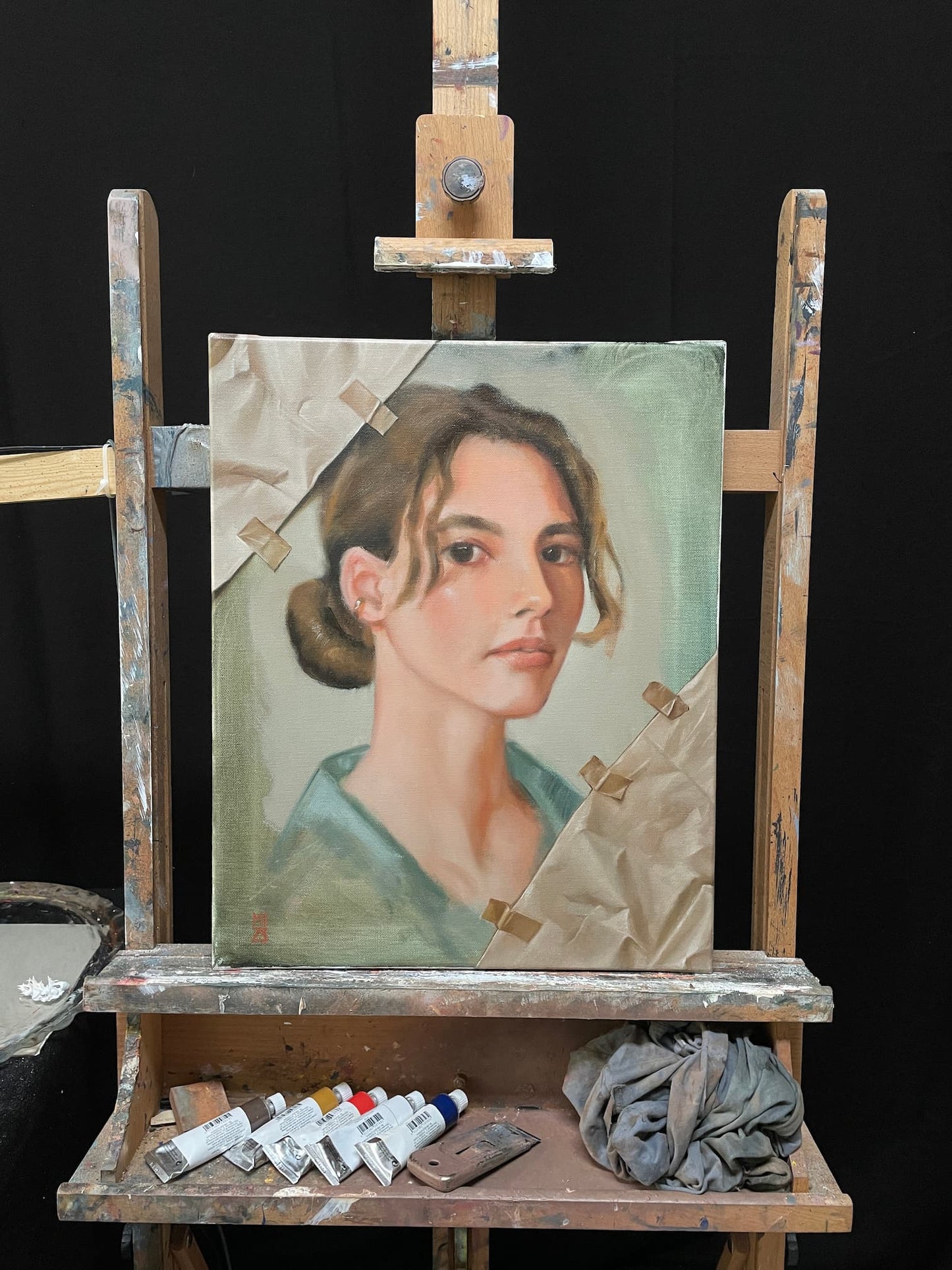 Frau in Papier - Original