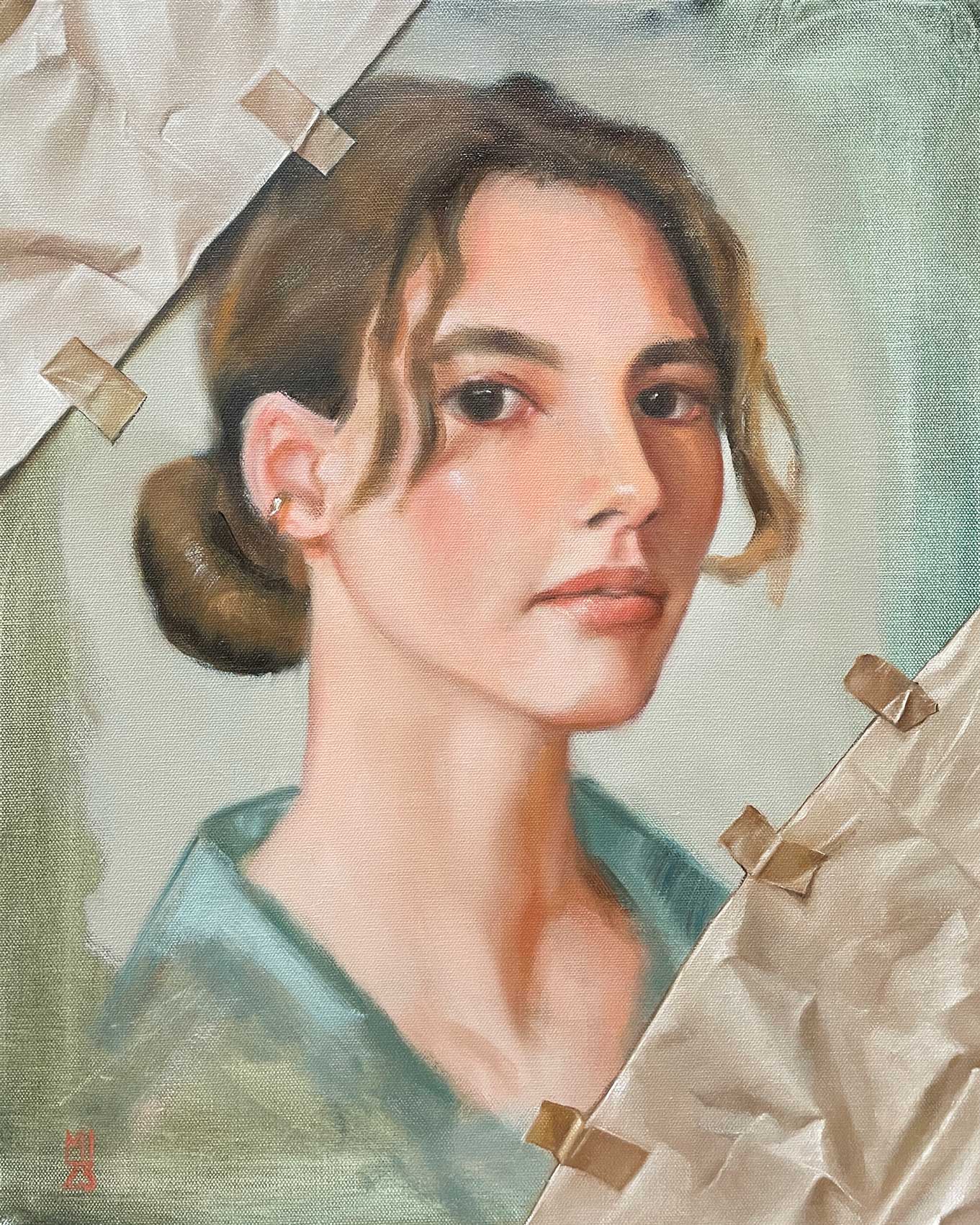Frau in Papier - Original