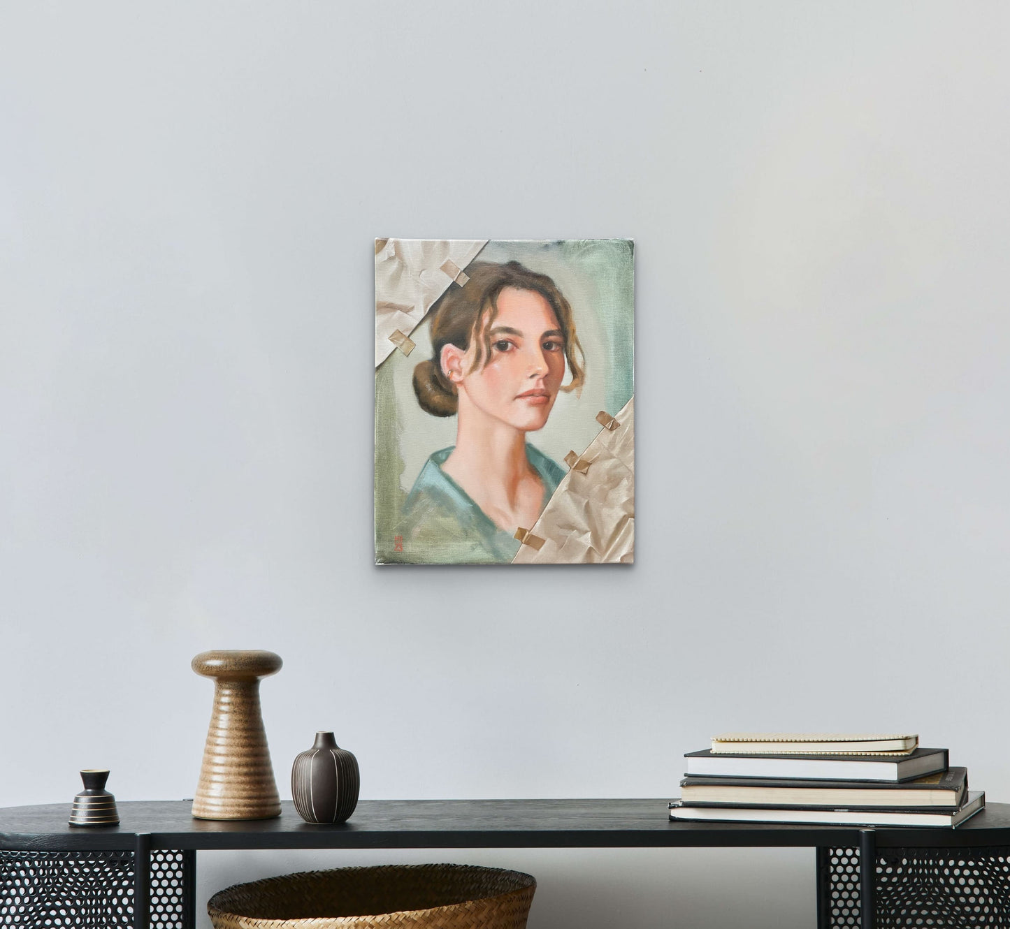 Frau in Papier - Original