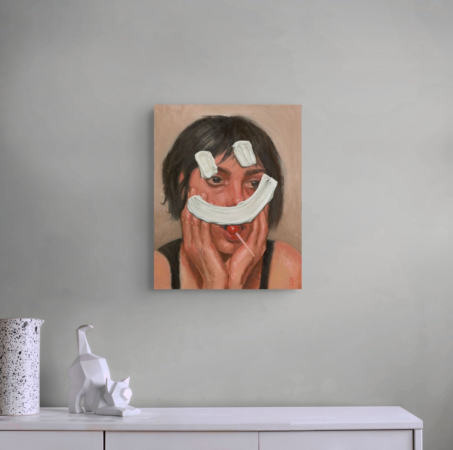 Frau mit Smiley - Original