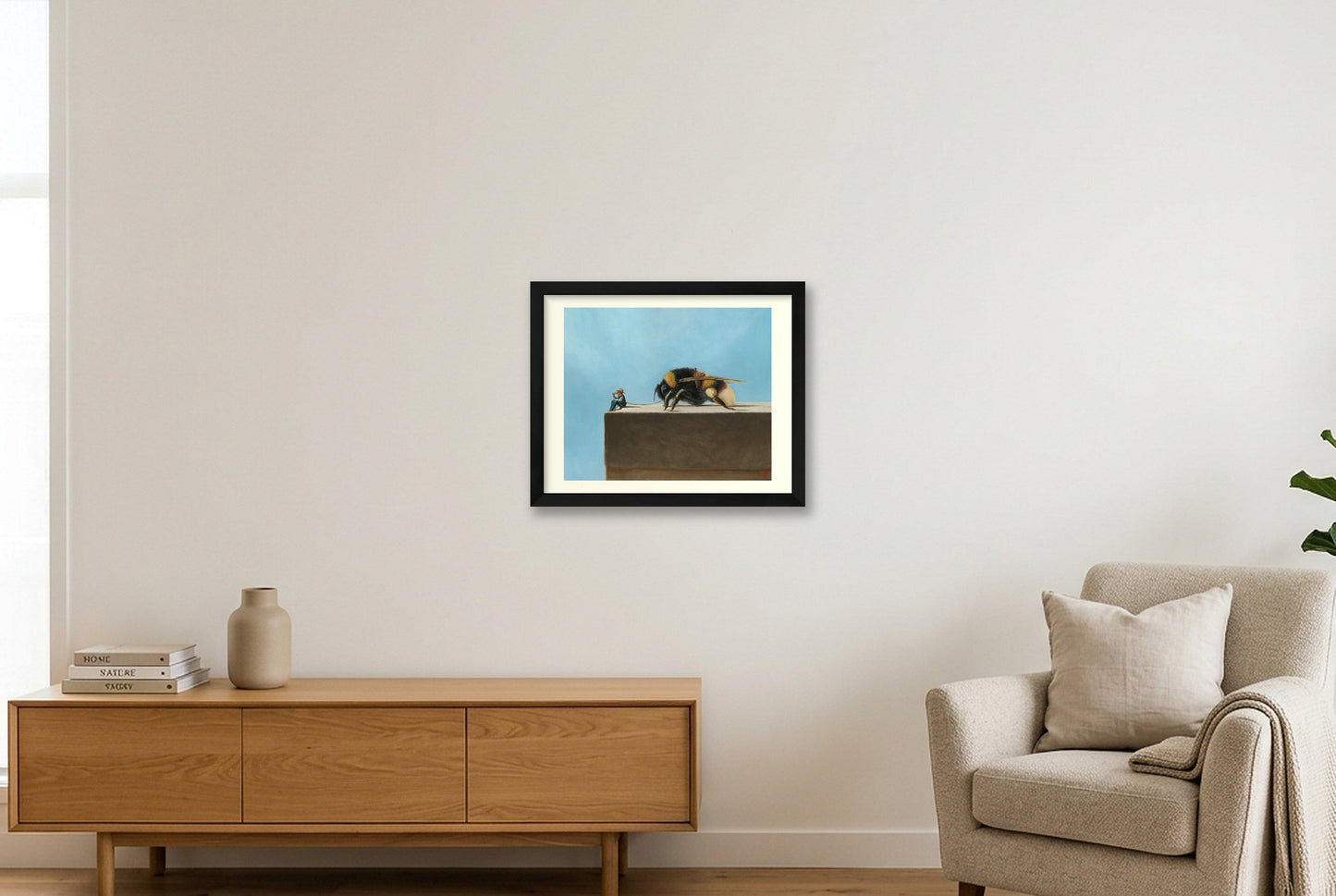 Der Hummelcowboy — 35×28cm Black Frame