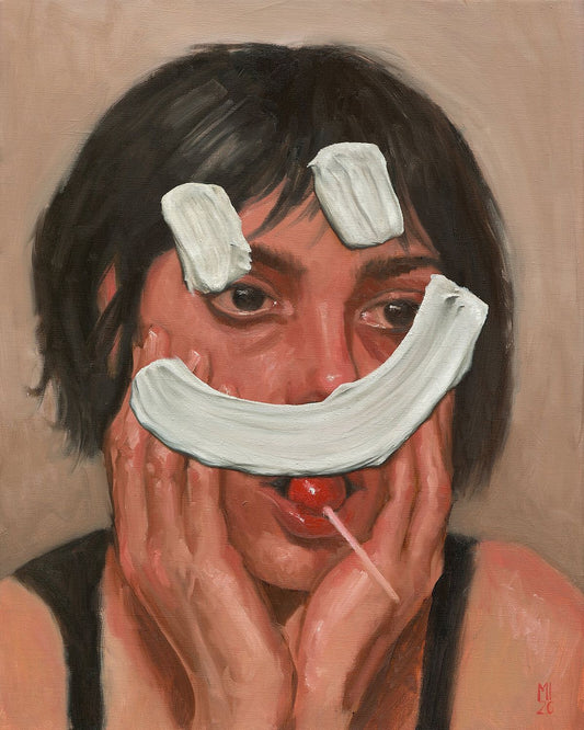 Frau mit Smiley