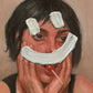 Frau mit Smiley