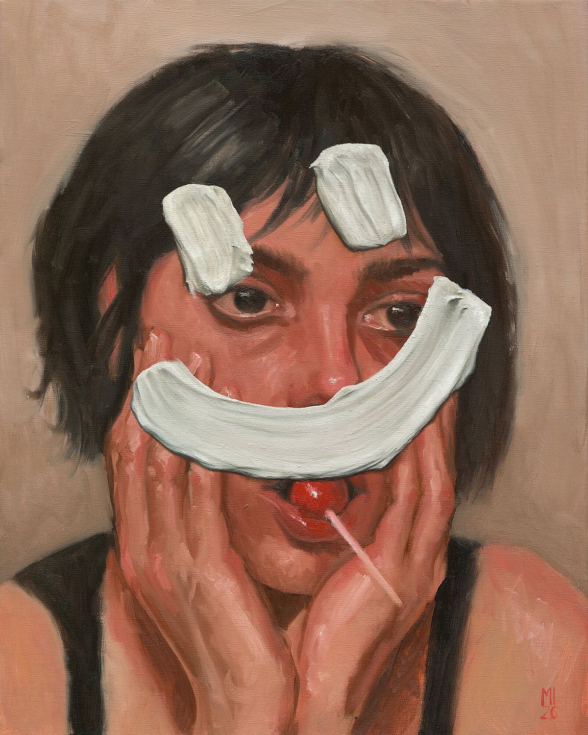 Frau mit Smiley