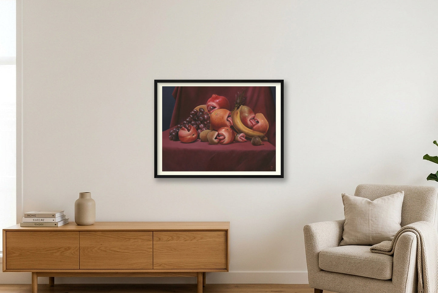 Freche Früchte — 80×60cm Black Frame