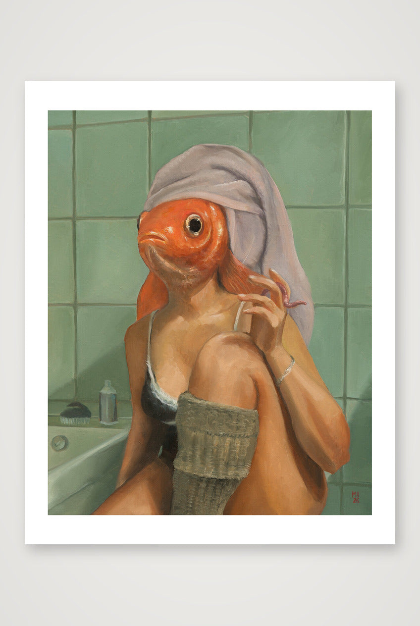 Frau als Goldfisch — 28×35cm Print only