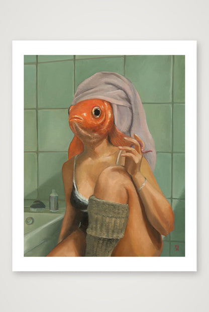 Frau als Goldfisch — 28×35cm Print only