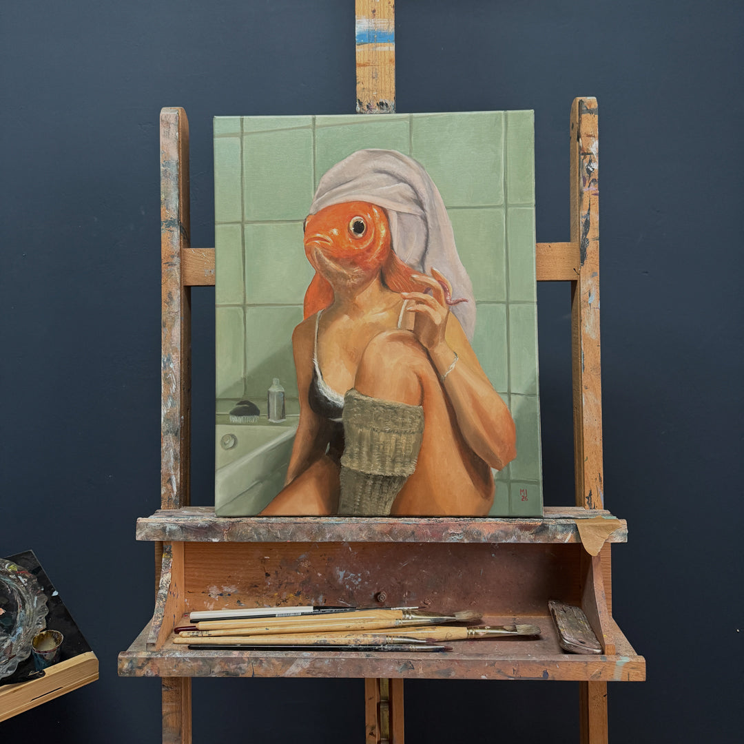 Frau als Goldfisch - Original