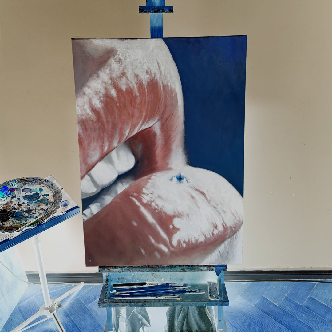 Lippen mit Lagerfeuer - Original