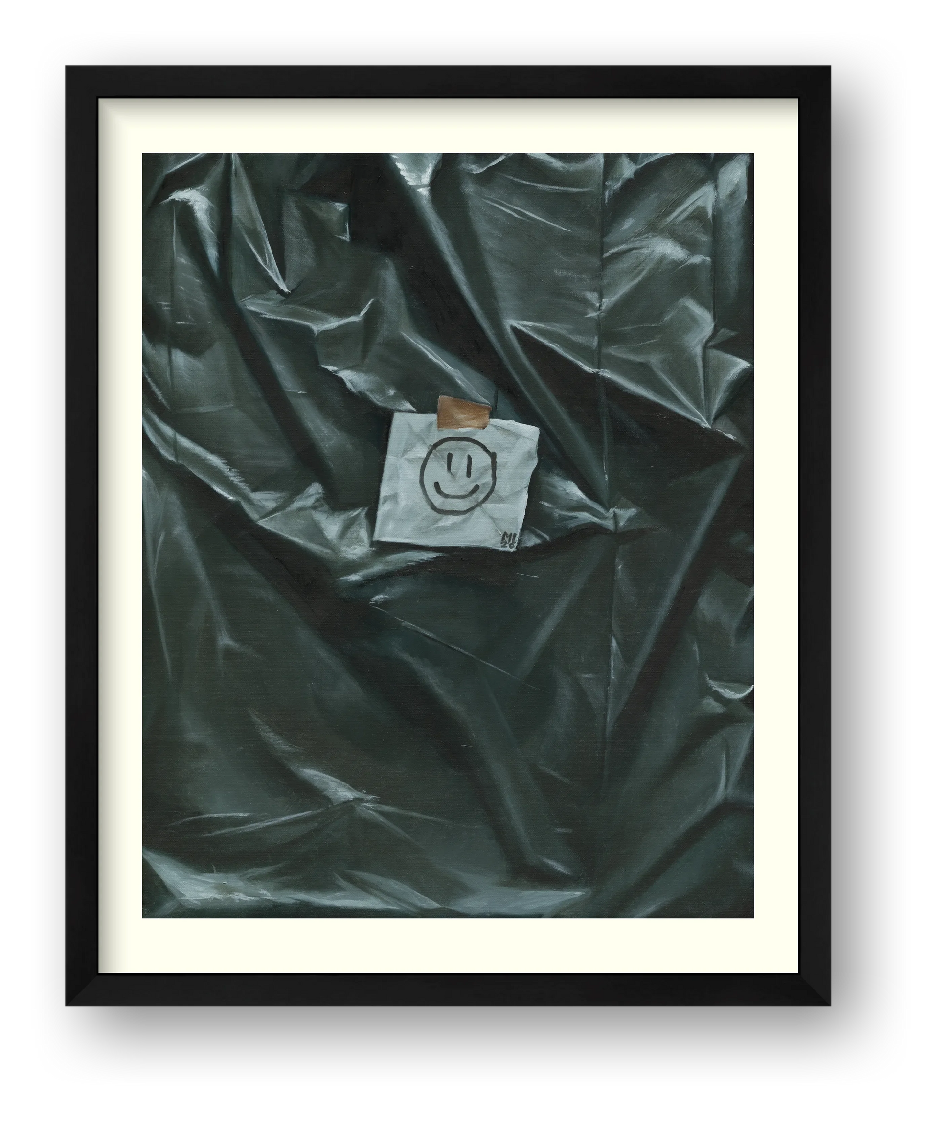Müll mit Smiley — framed