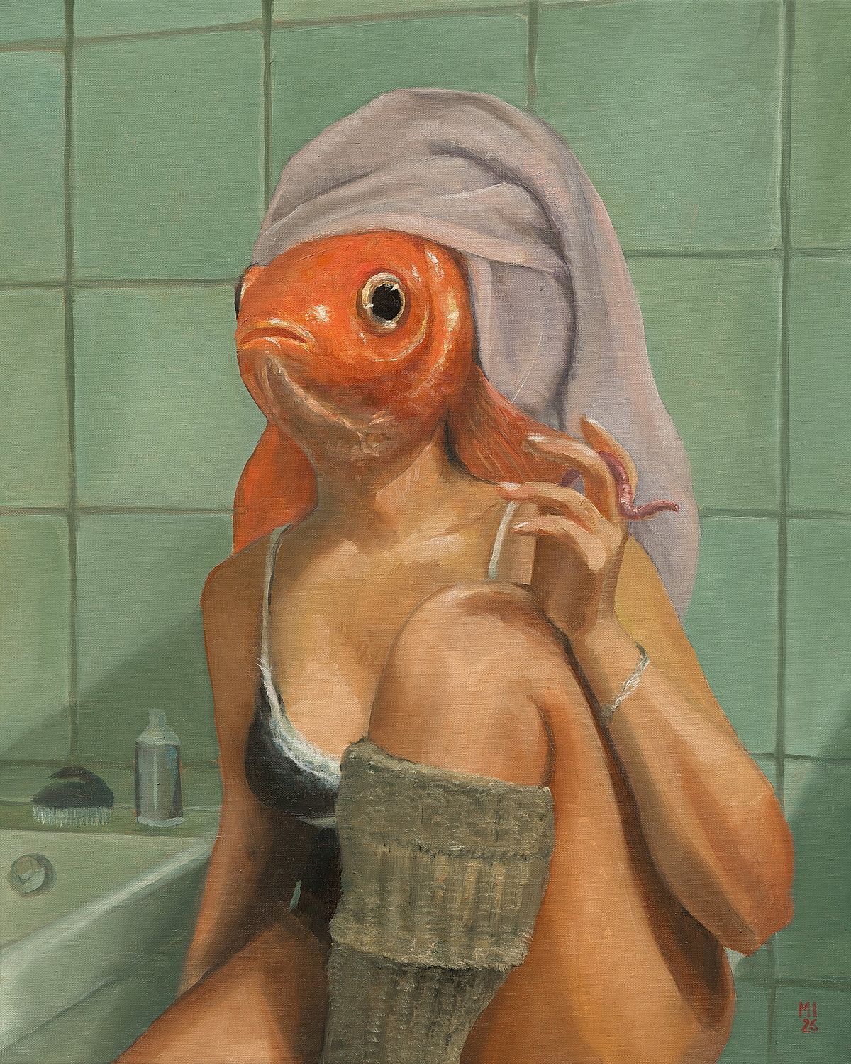 Frau als Goldfisch