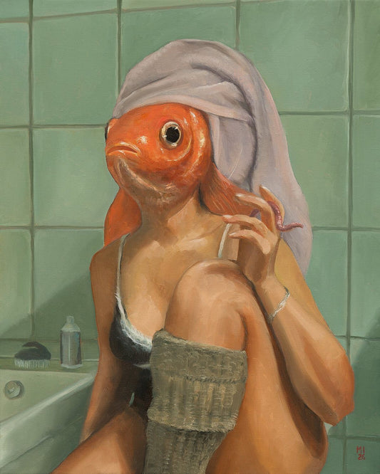 Frau als Goldfisch