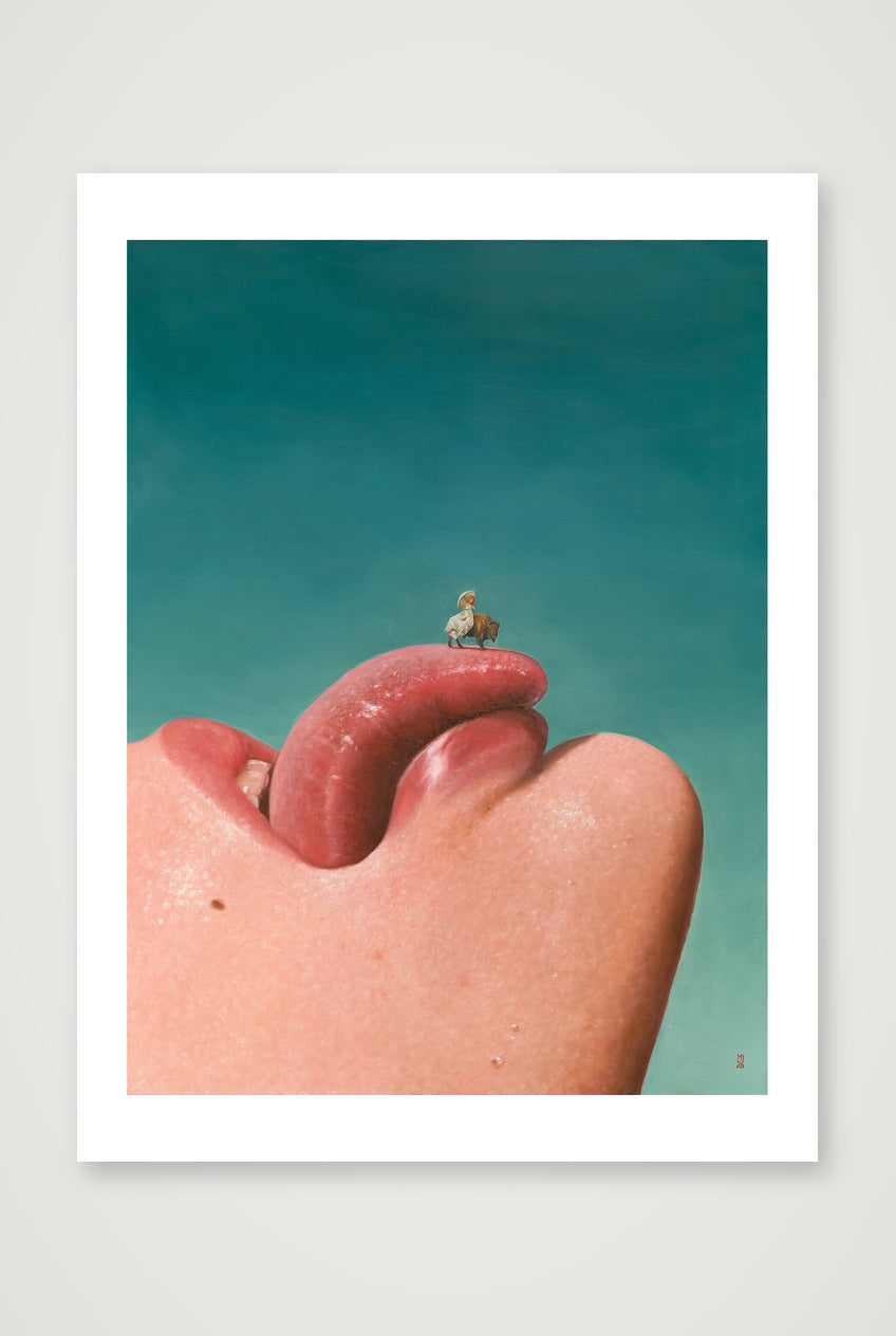 Mund mit Bison — 30×40cm Print only