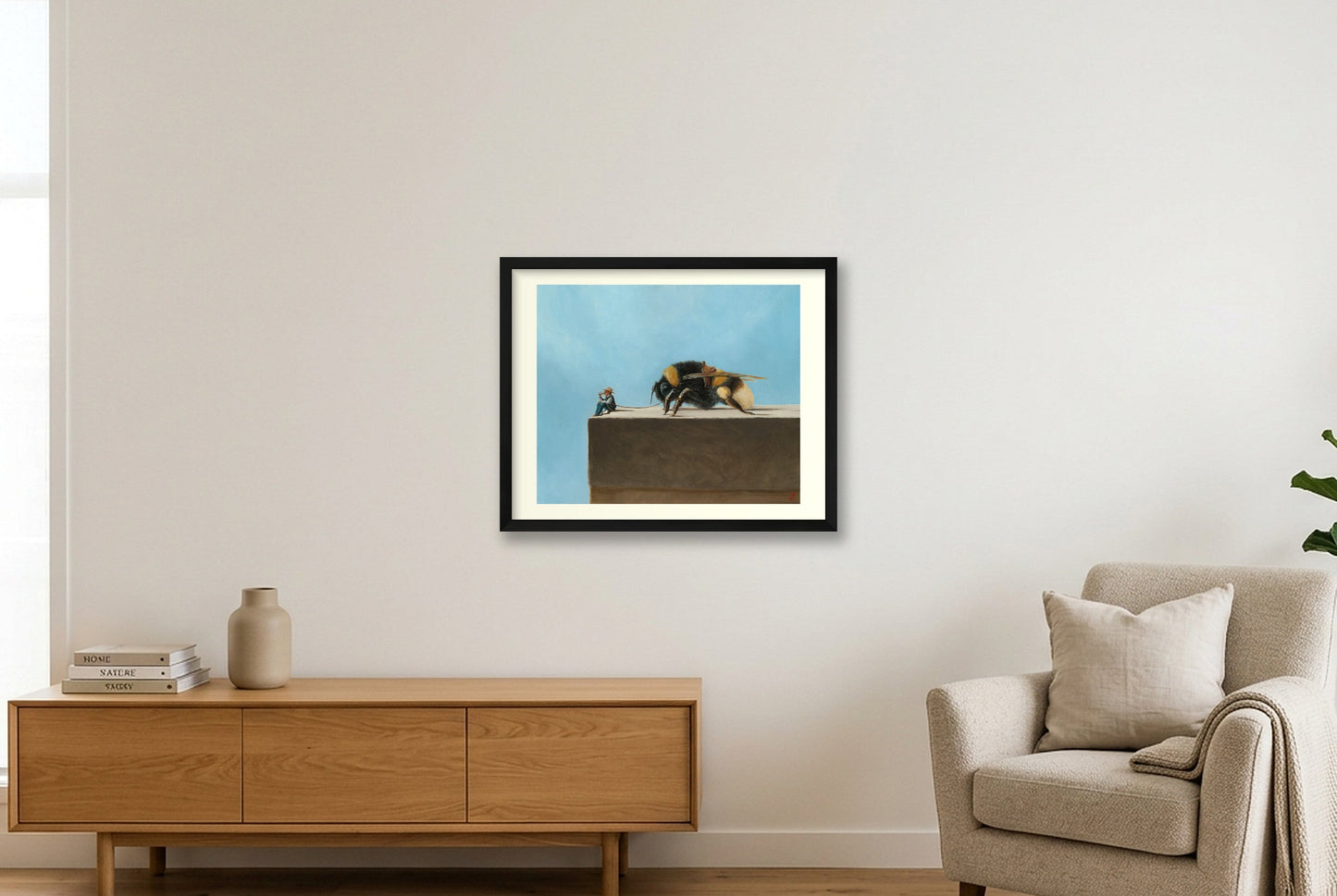 Der Hummelcowboy — 50×40cm Black Frame