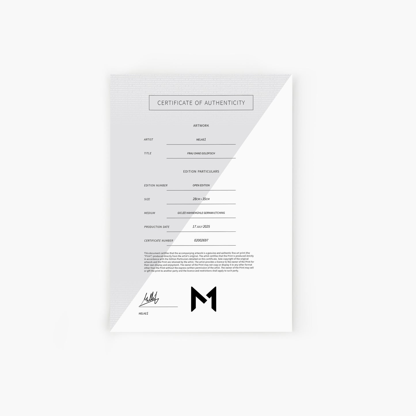 Frau ohne Goldfisch - Kunstdruck