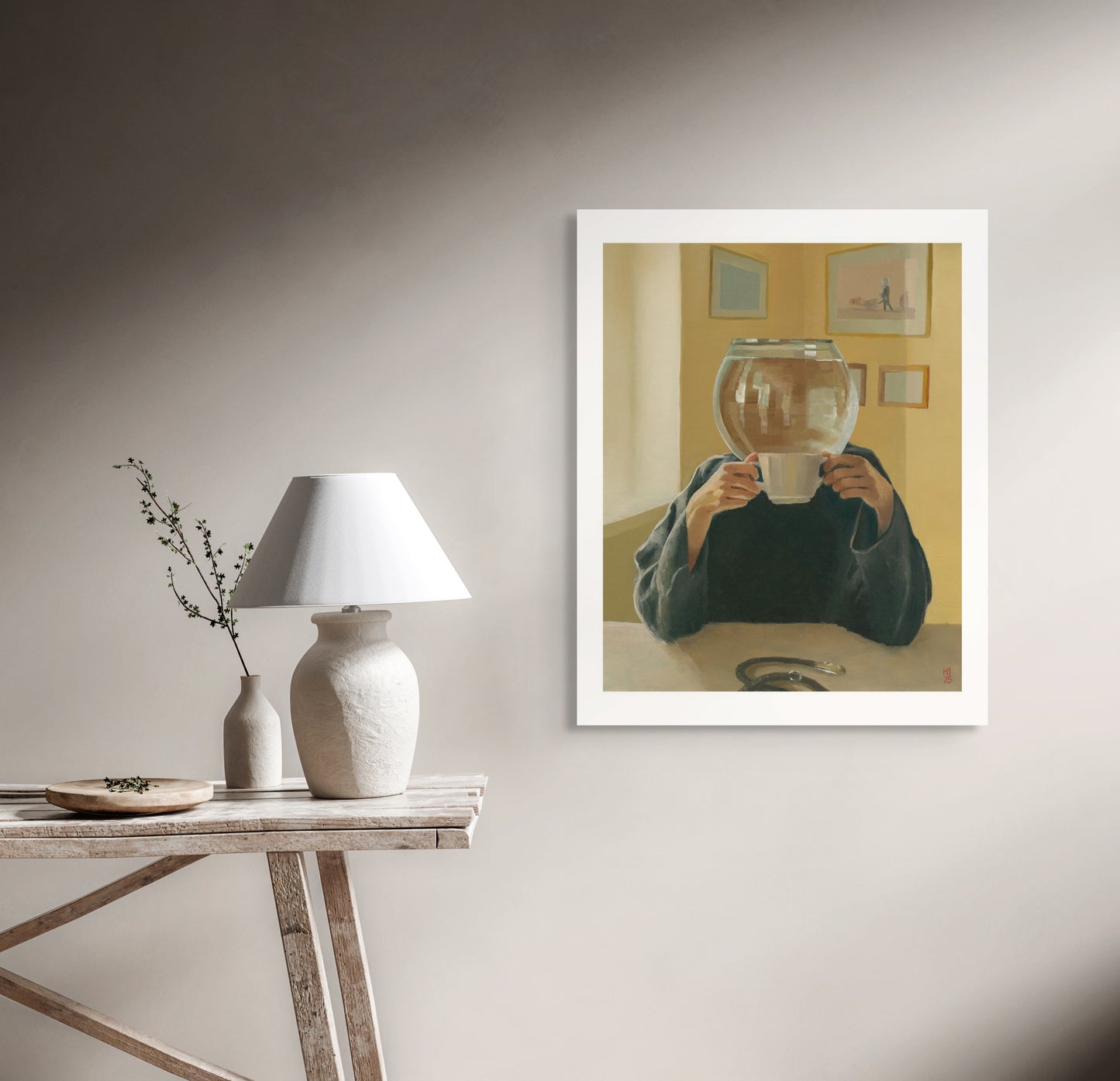 Frau ohne Goldfisch - Kunstdruck