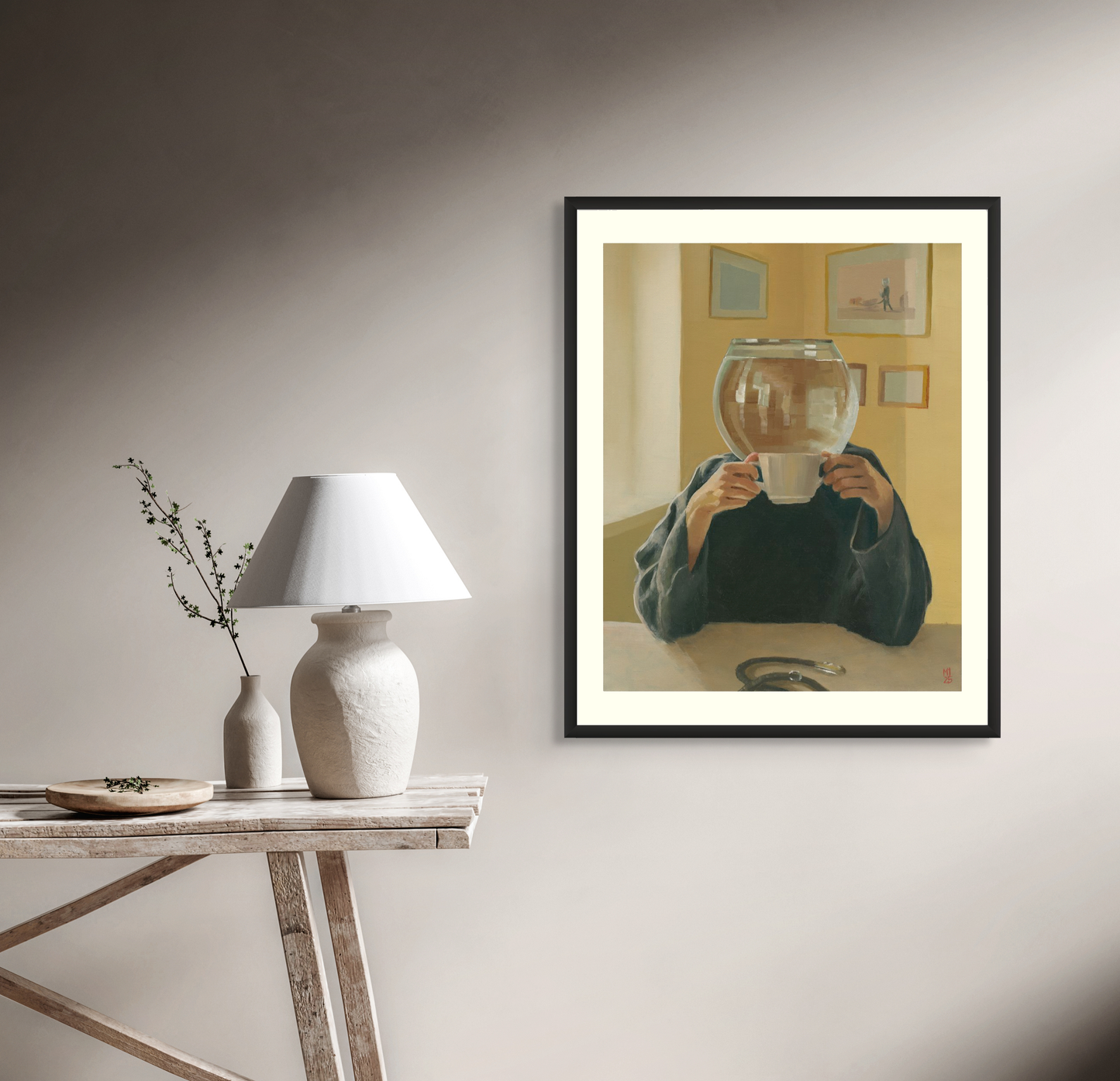 Frau ohne Goldfisch - Kunstdruck