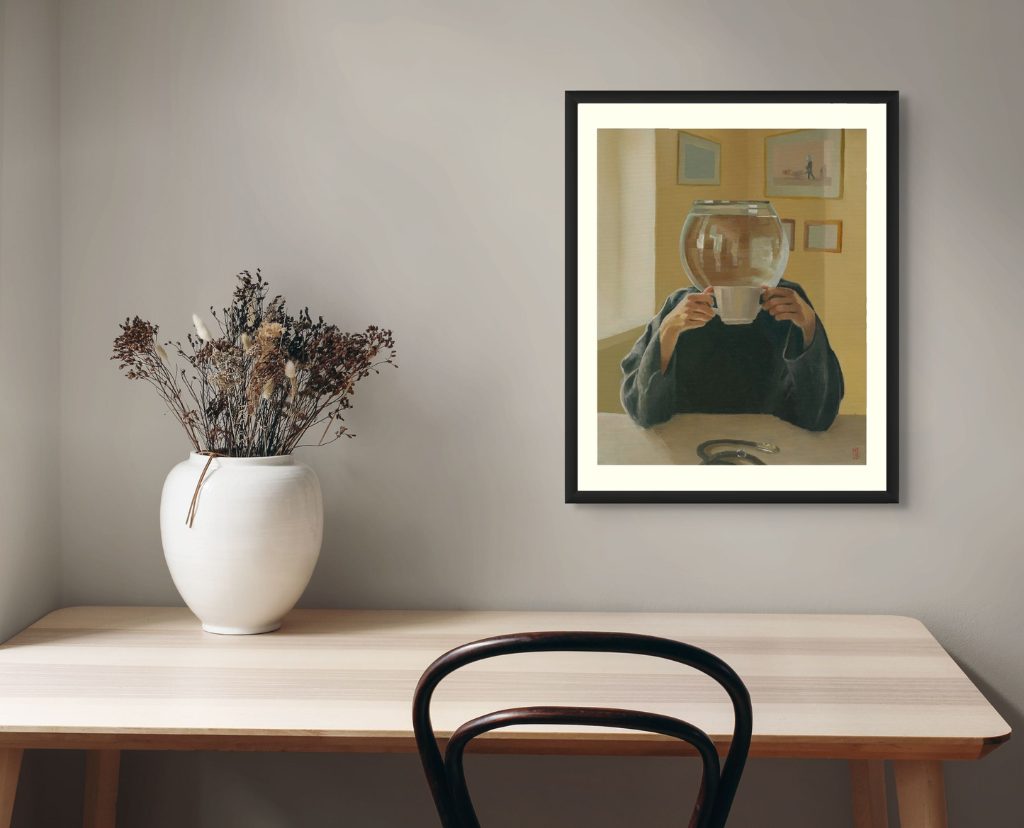 Frau ohne Goldfisch - Kunstdruck